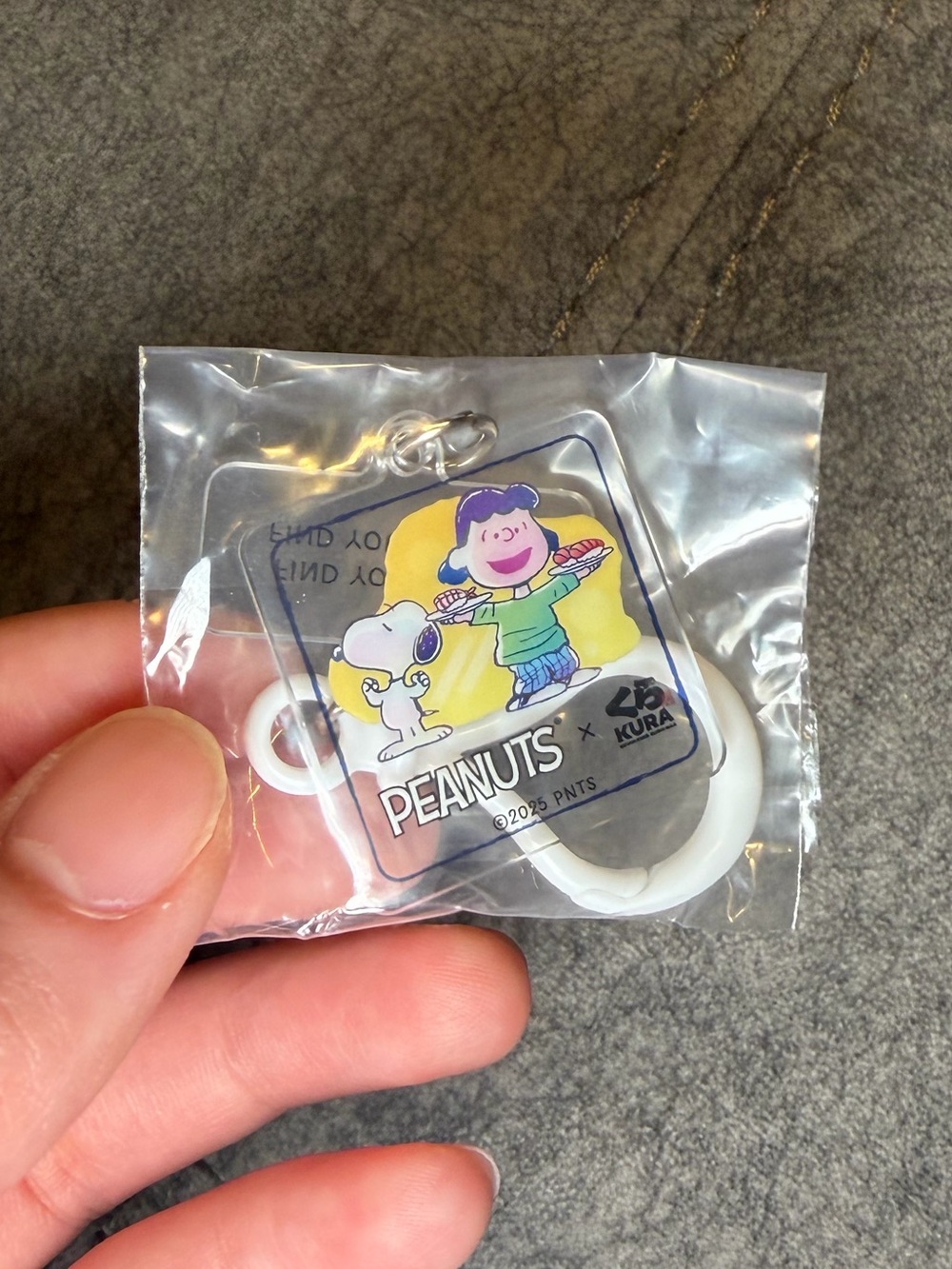Kura Sushi x Peanuts Collaboration Lucy & Snoopy Acrylic Keychain Charm Prize